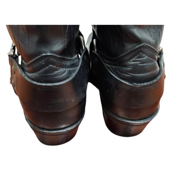 Texas USA Made Black Leather Western Harness Boots Eagle Detail Men’s 9 main image 12